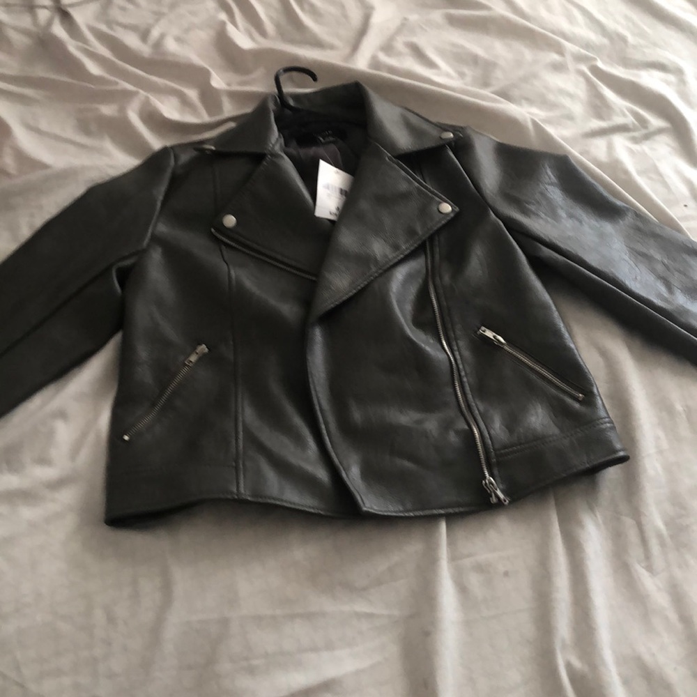 Grey Leather Jacket